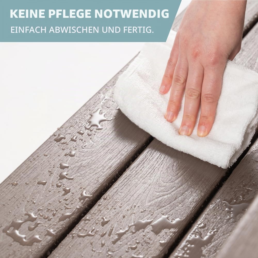 DENKOE Whirlpool-Stufen – Holz aussehender Kunststoff – 100 % wasserdicht – braun, rutschfest, strapazierfähig, vielseitig einsetzbar als Veranda-Treppe, Whirlpool-Treppe, Außentreppe, passend für