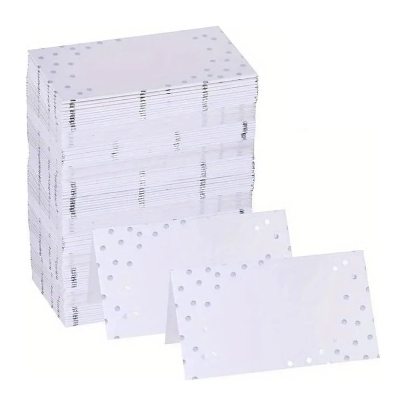 Kartka z imieniem na stół, 200 sztuk złotych i srebrnych kartek z kropkami(Silver dots)