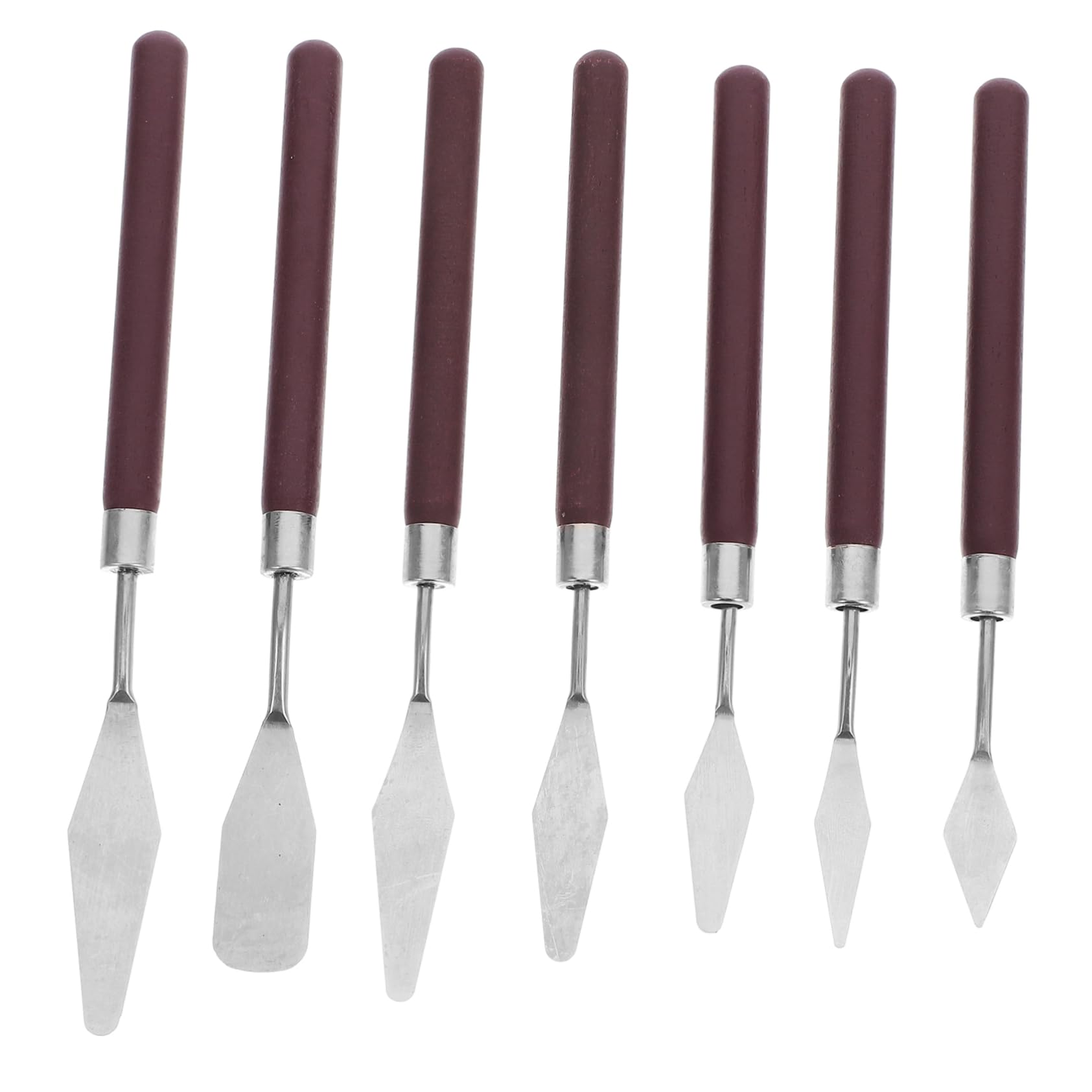 ULDIGI Oil Painting Spatula Tool Set 7pc Painting Knife Tool Stainless Steel Pointed Palette Knife Handle for Art Students