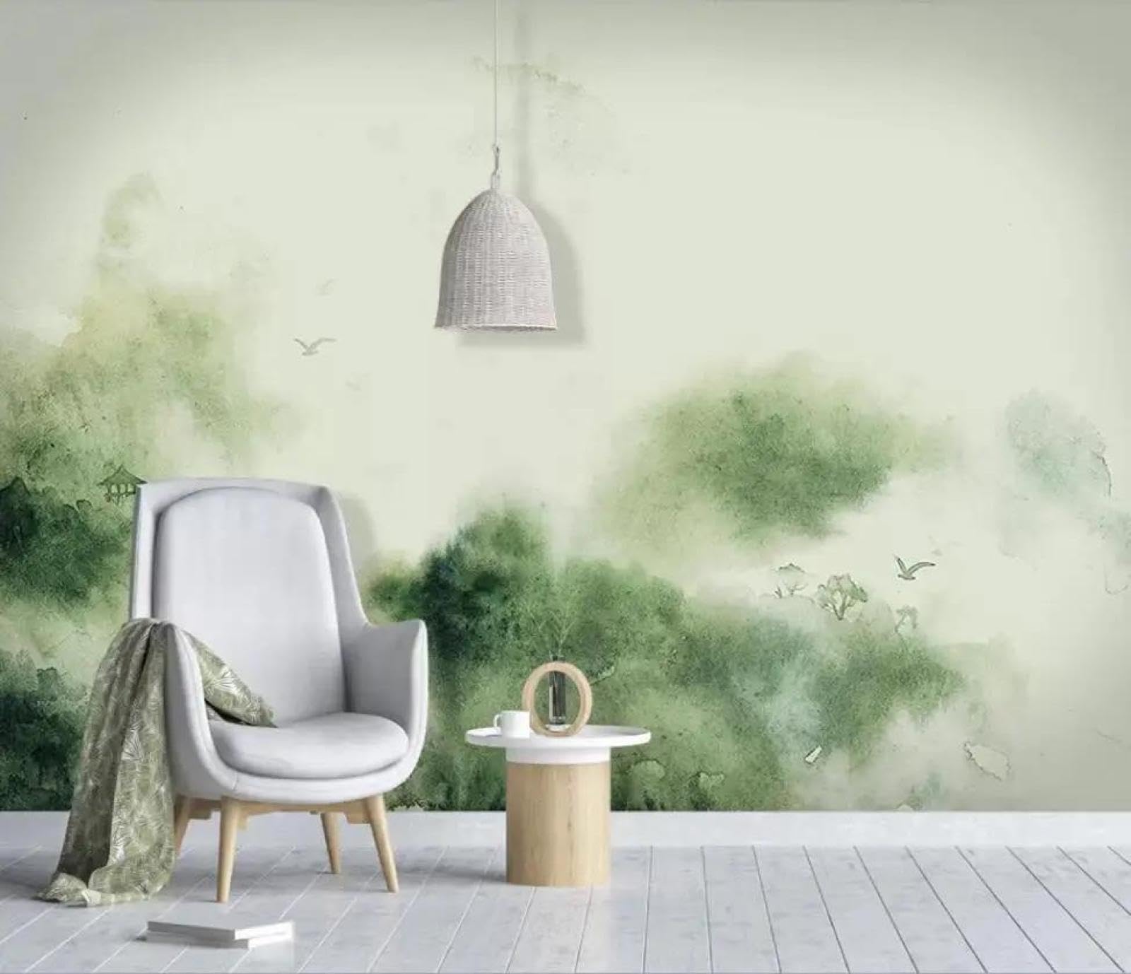 Papier peint 3D frais ILIYA pour transformer le mur de votre salon cosy