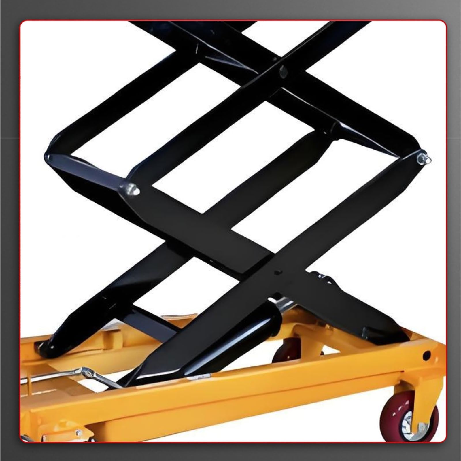 Hydrauliczny wózek podnośnikowy z poduszką antypoślizgową i 4 kołami do przenoszenia materiałów i transportu (150 kg 1,26 m)