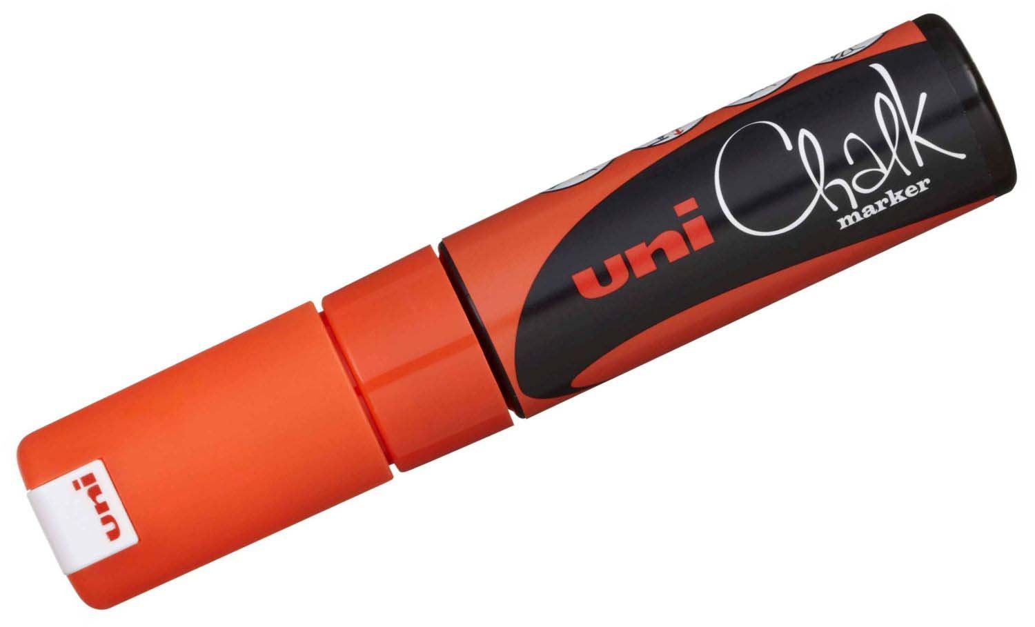 uni-ballUni Chalk Marker, PWE-8K Broad Chisel, Fluorescent Orange