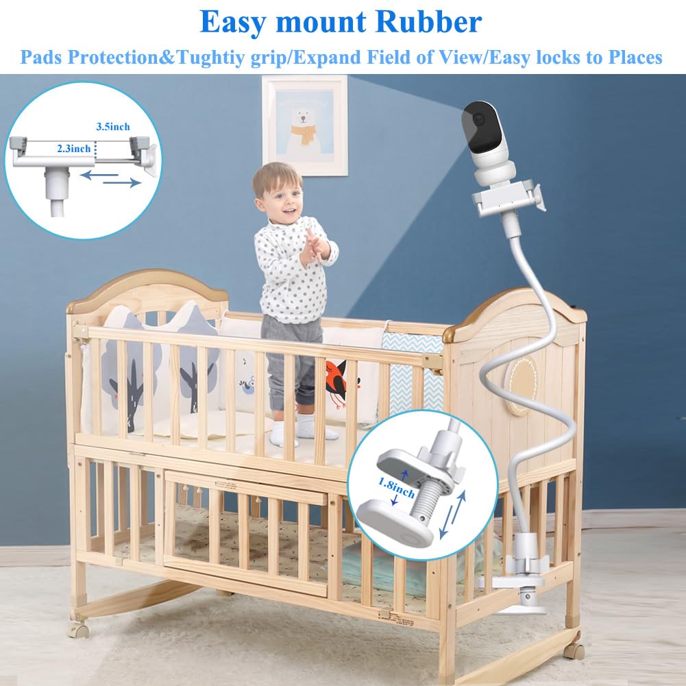 Derebir Baby Camera Monitor Holder Compatible with Owlet Camera Baby Flexible Baby Monitor Mount Stand (33.9 inch) - Image 4