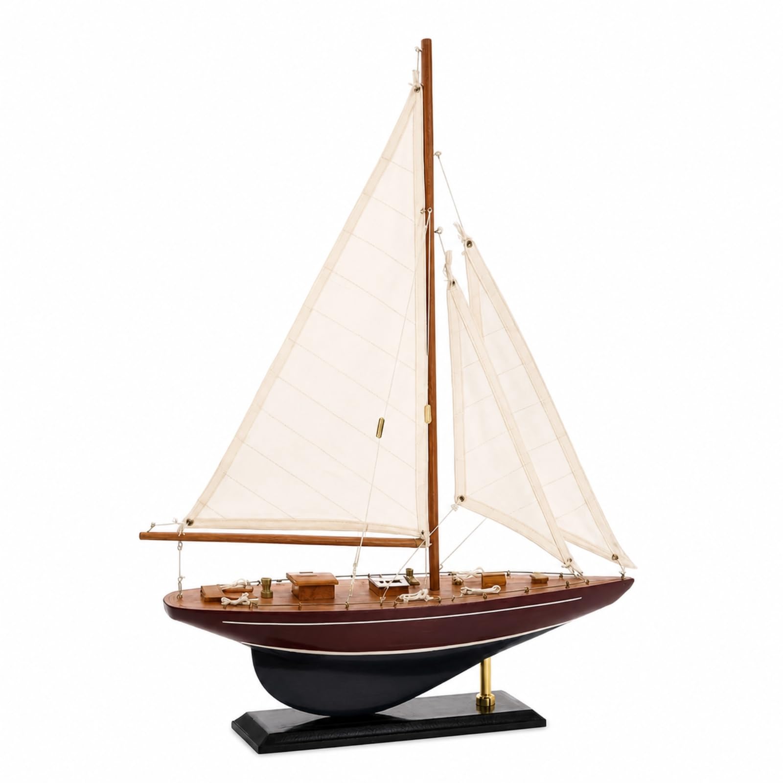 Modello di Barca a Vela Vintage Barca a Vela da Appoggio Compatto Modellino per Collezionisti, Libreria, Salotto