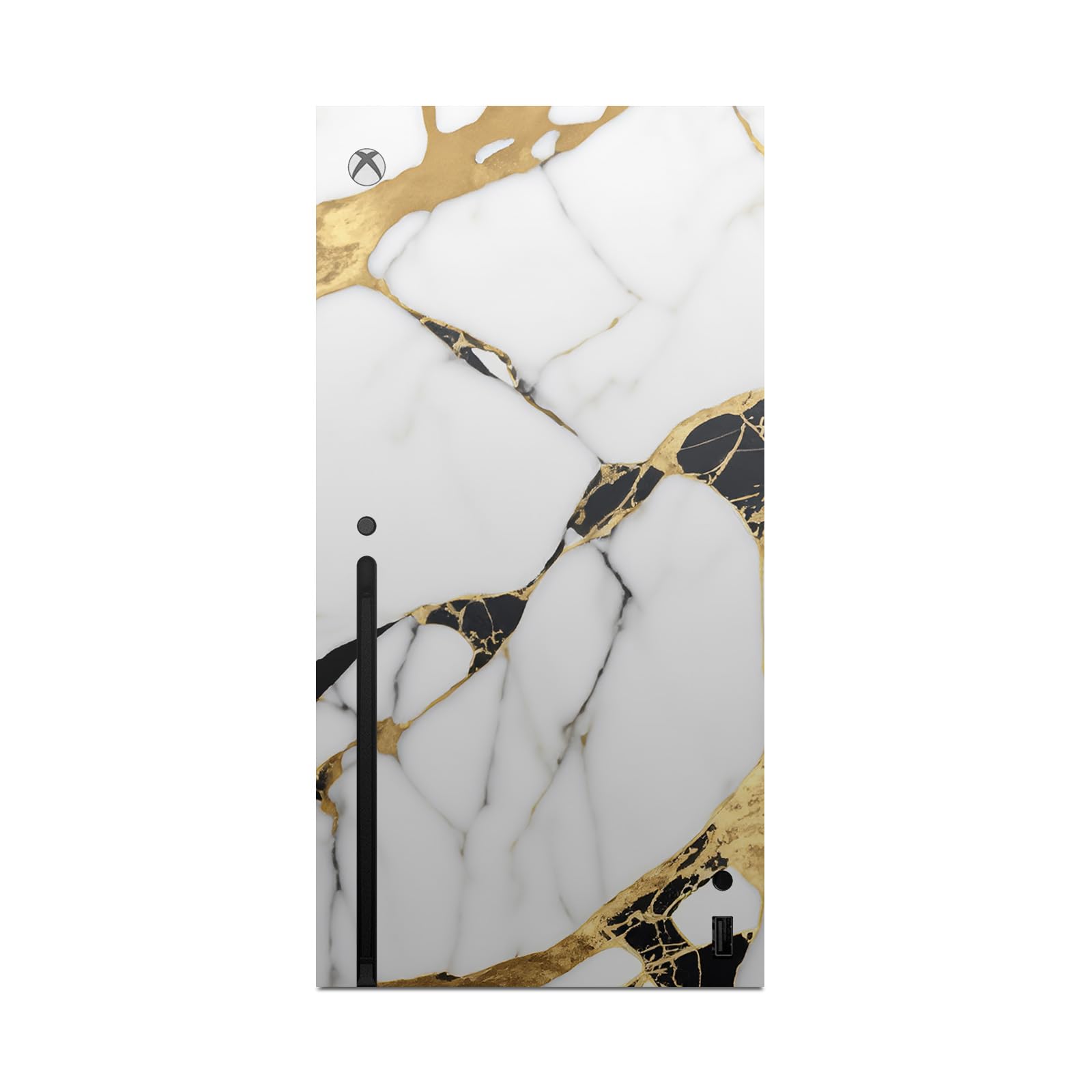 Head Case Designs Blanc, Doré Et Noir Marbre Vinyle Autocollant De Jeu Peau Autocollant Couverture Compatible avec Xbox Series X Console