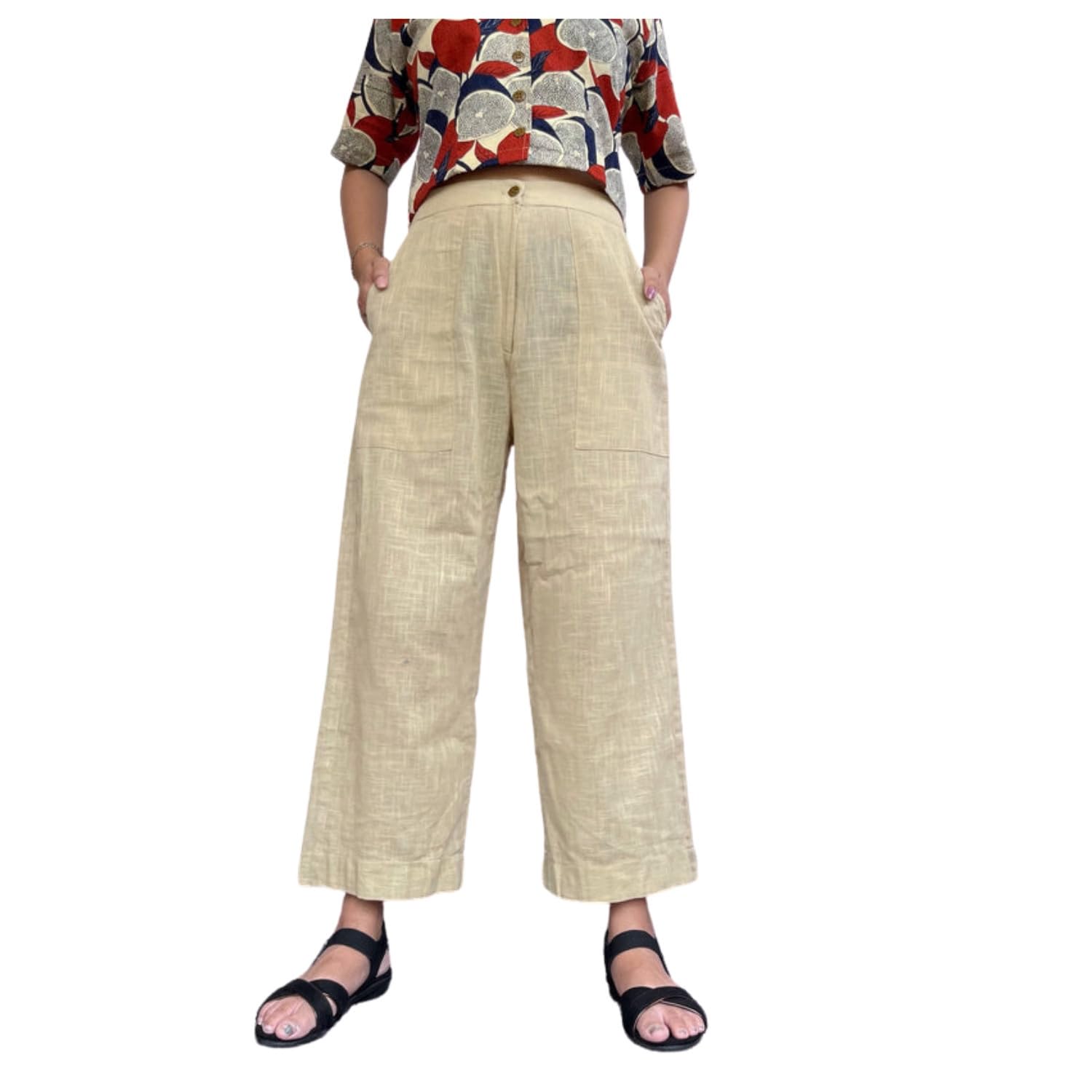 Save As Breezy Bottom - Comfortable Cotton Summer Pants with Front Patch Pockets