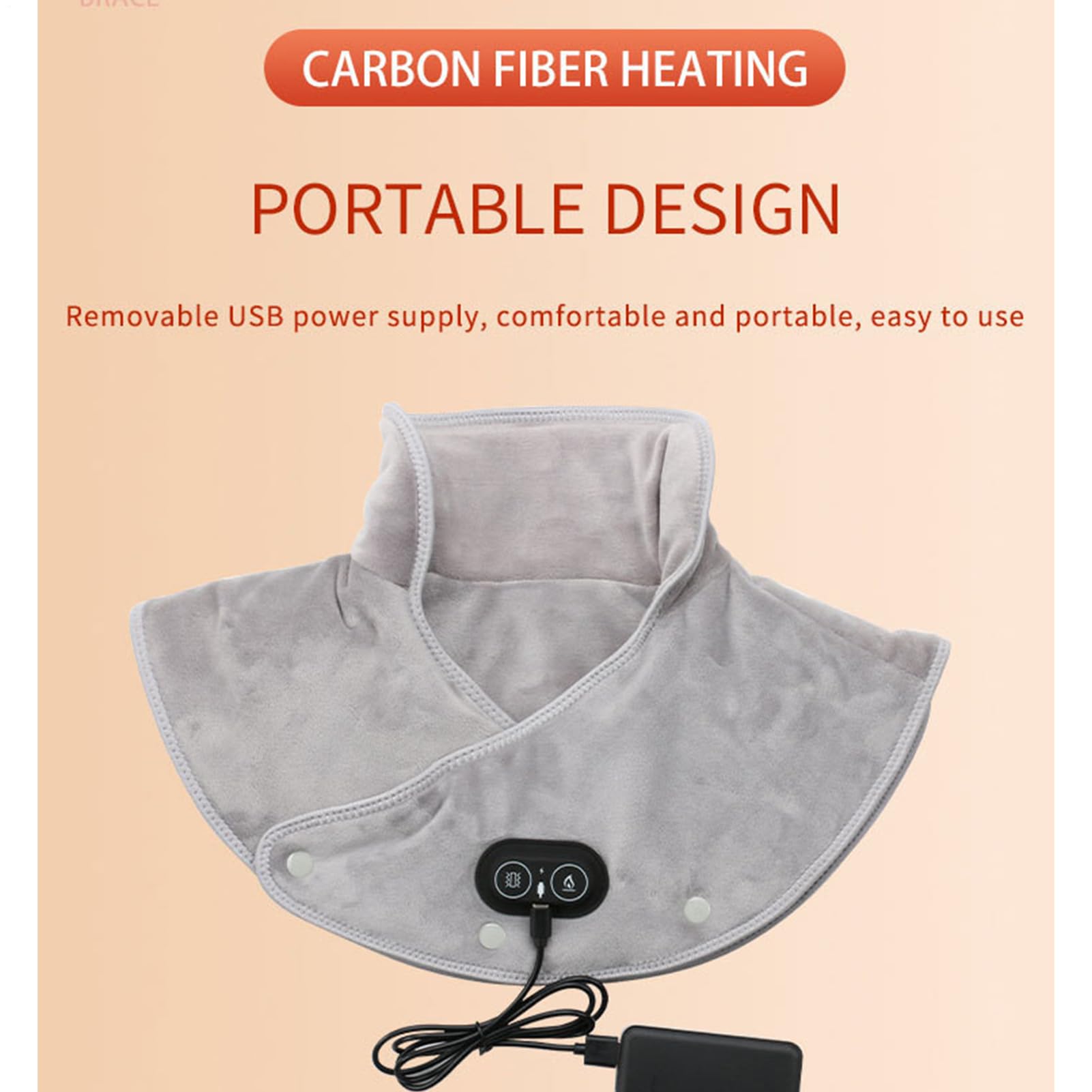 Termoforo per spalle con massaggio 3 livelli di calore con riscaldamento | Fascia riscaldata per il collo con 3 livelli di calore Collo, Spalle, Schiena, Fascia Ele