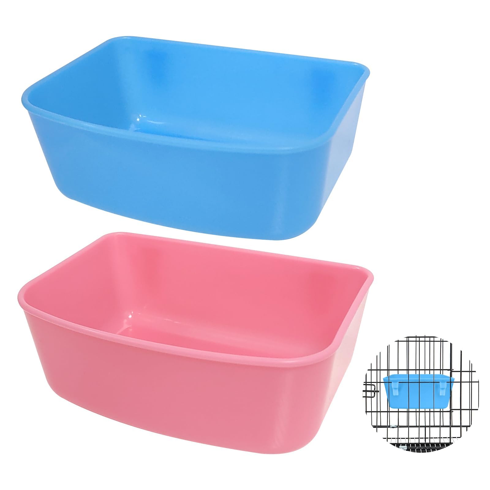 6 Pack Feeder (Blue, Pink), Hanging Feeder,Food and Water Container, Bath Water Bowl Universal for Birds Hamsters Mice Rats Rabbit Guinea Pig Small Pets (S) - image 7