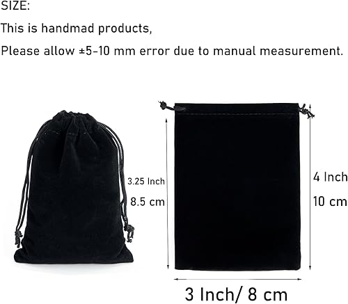 Miniatura 2 de Tendwarm 20 bolsas de terciopelo con cordón de 3 x 4 pulgadas, bolsas de joyería, bolsas de dulces, regalos de boda de Navidad