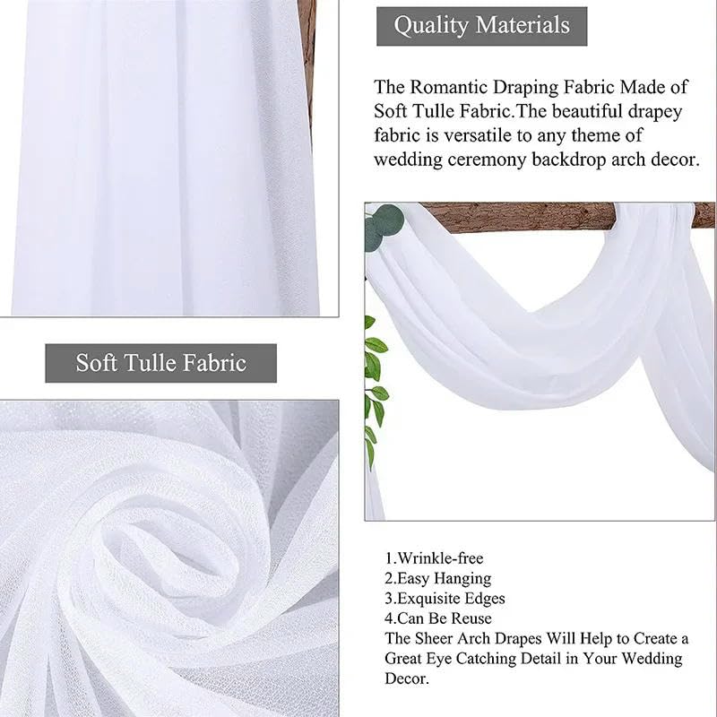 Rideau de tulle en mousseline de soie pour pelouse, extérieur, mariage, anniversaire, fiançailles, décoration de dossier de chaise de mariage