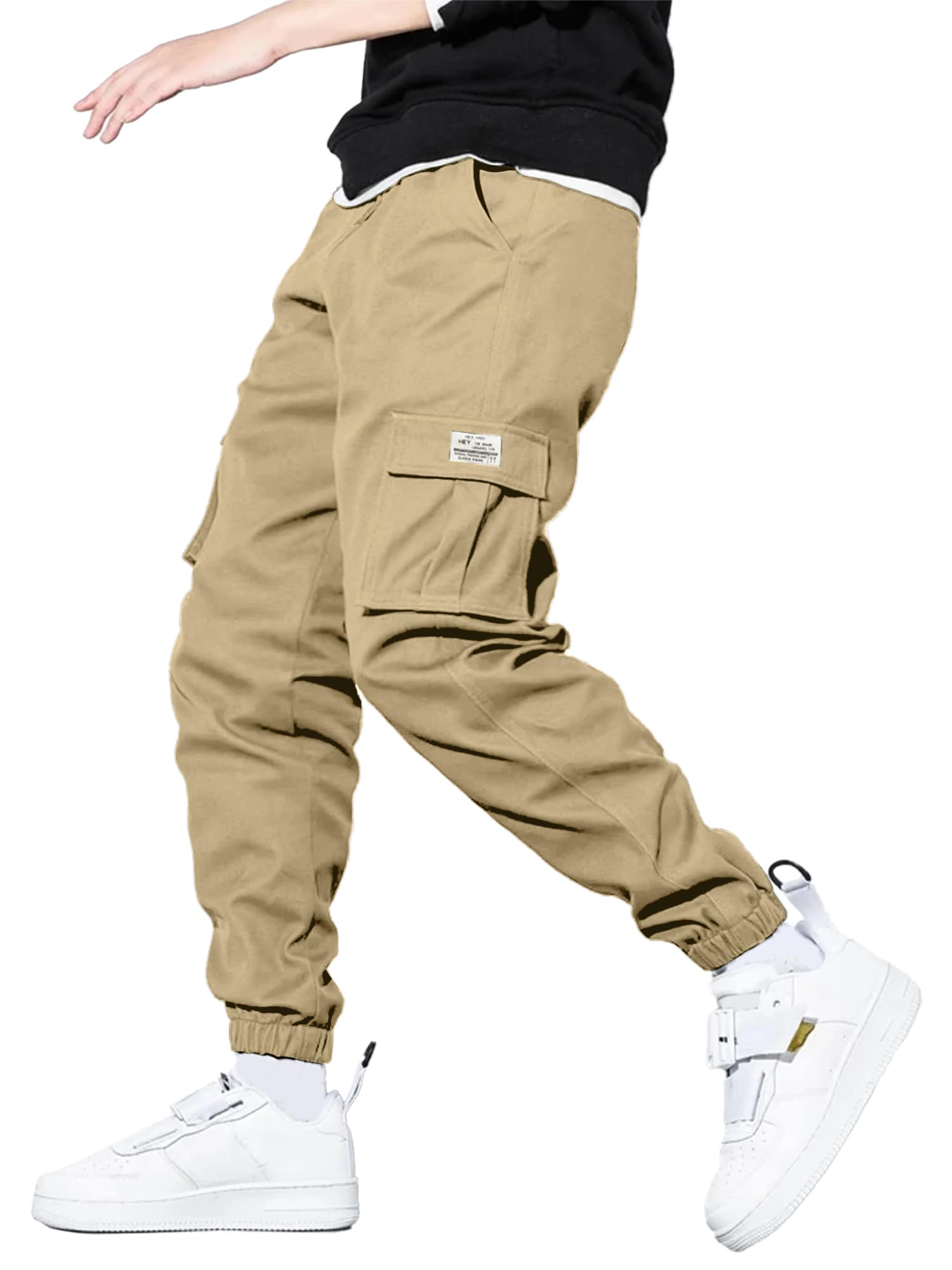 Men's Casual Cargo Pants Tapered Joggers for Men