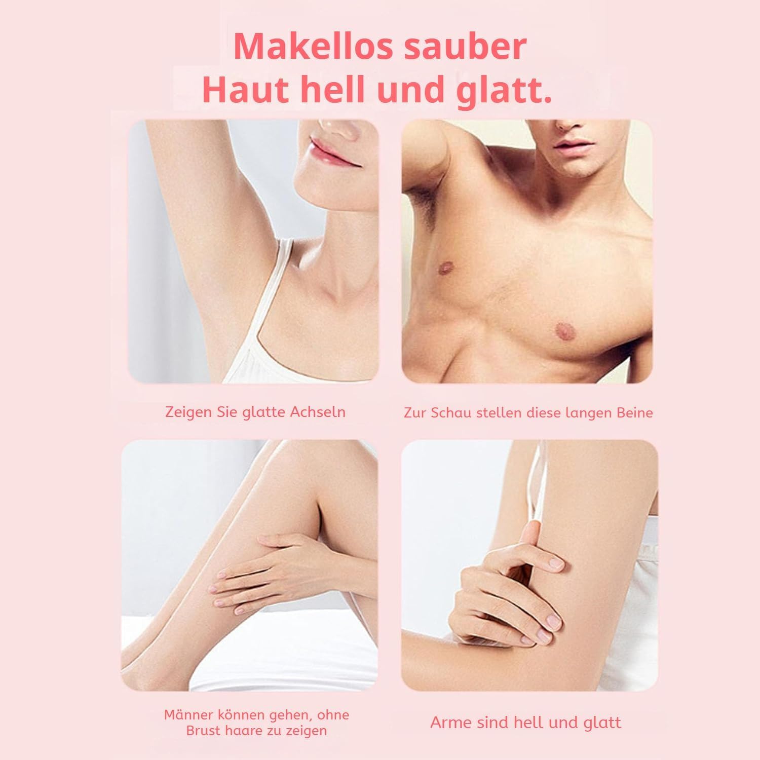 Boulina Glisse Pro Rasierer Damen, wasserdichter Nass- und Trockenrasierer mit LED-Anzeige, Bikini-Trimmer (Rosa)
