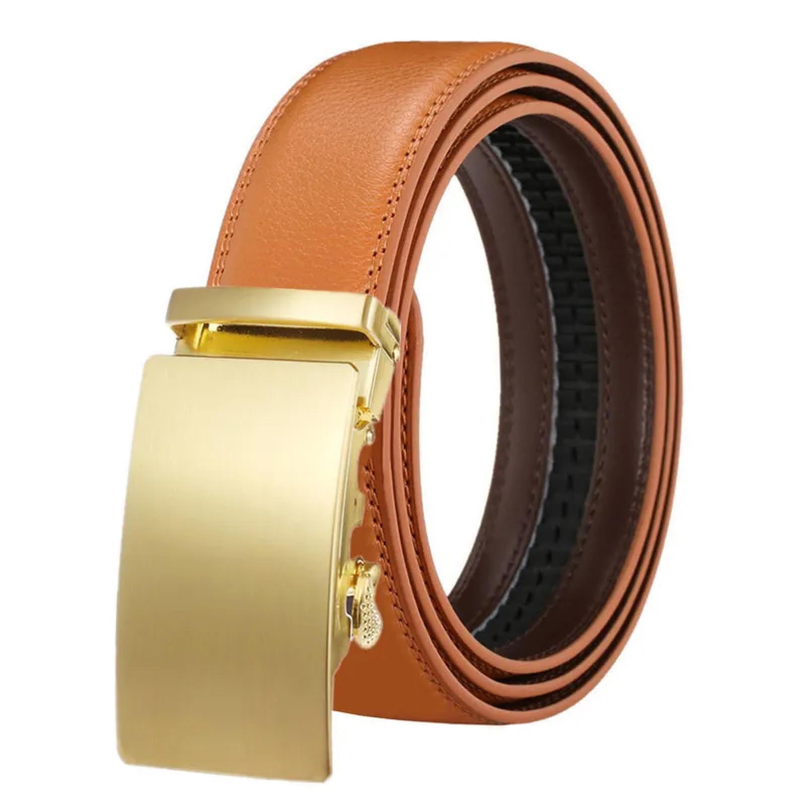 Cinture Cinture per Uomo Color Oro in Metallo con Fibbia Automatica alla Moda Maschile