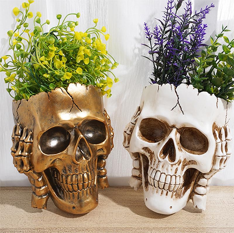 Amazon.com: WLDOCA Skull Hanging Plant Pot for Home Decor Halloween  Decoration, Spooky Skull Wall Planters for Indoor Outdoor, Unique Modern  Gothic Skull Vase Face Flower Pot Head Planters with Drainage,White :  Everything