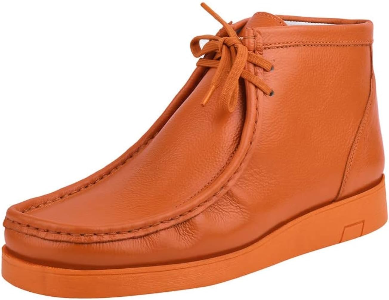 LIBERTYZENO Mens Moccasin Toe Desert Boots Genuine Leather Adults Lace Up Casual Chukka Boot Shoes for Easter Gift