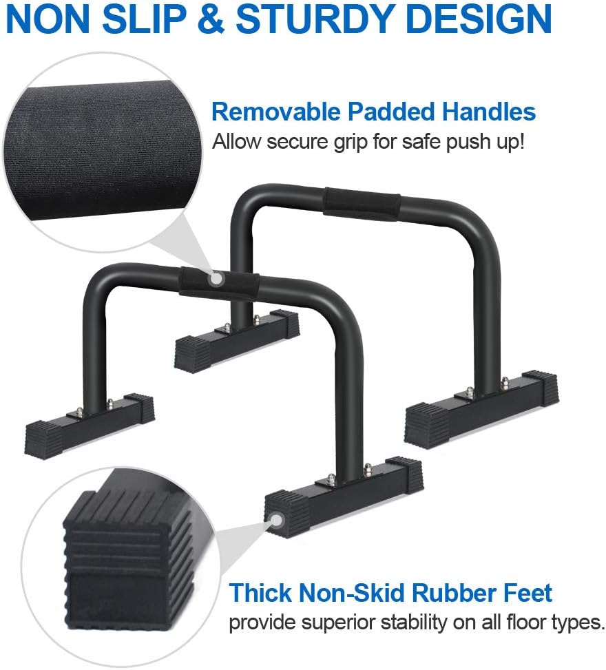 IDEER LIFE Push Up Stand XL Parallette Bars, Upper Body Push Up Bar with Extra Long Sweat-Resistant Handle Grip and Non-Slip Rubber Feet, Gym Parallettes Dip Bars for Handstand Muscle