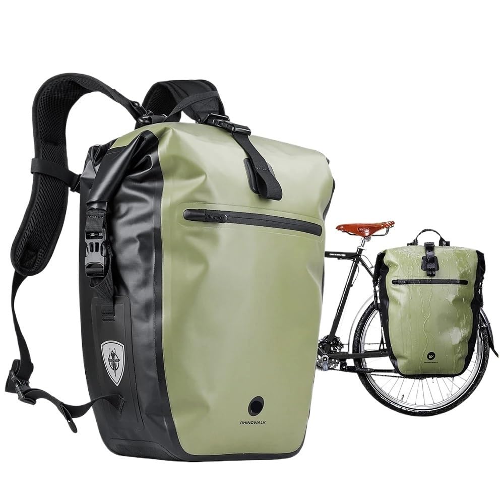 Borsa da bicicletta impermeabile multifunzionale da 1 pezzo da 27 litri | Trasporta attrezzatura for il pendolarismo, il turismo e il ciclismo all'aperto.(27L-30L Yellow)