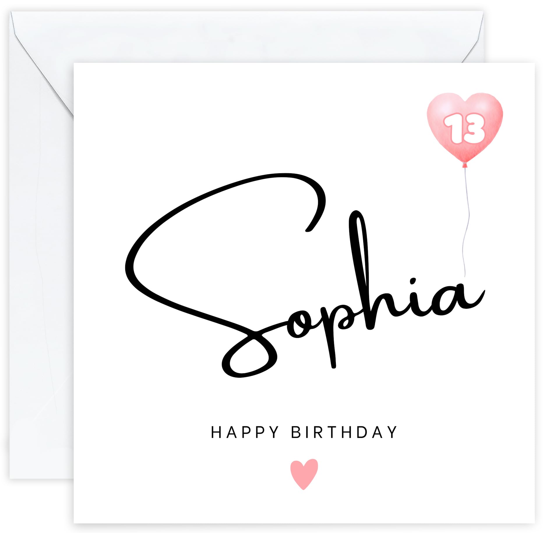 Personalised 13th Birthday Card – Thirteenth Birthday Card for Thirteen 13 Year Old Girls Teenager Custom | Daughter | Granddaughter | Niece | Sister | Her | Teen | Teenage Girl | Female (Age 13) — image 1