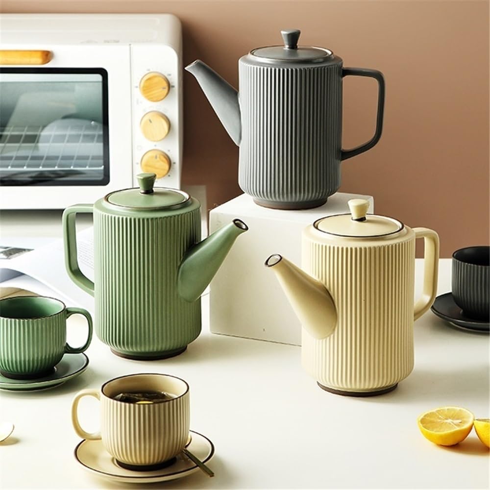 Ensemble pichet, Tasse à thé et Bouilloire en céramique pour Salon et Maison.