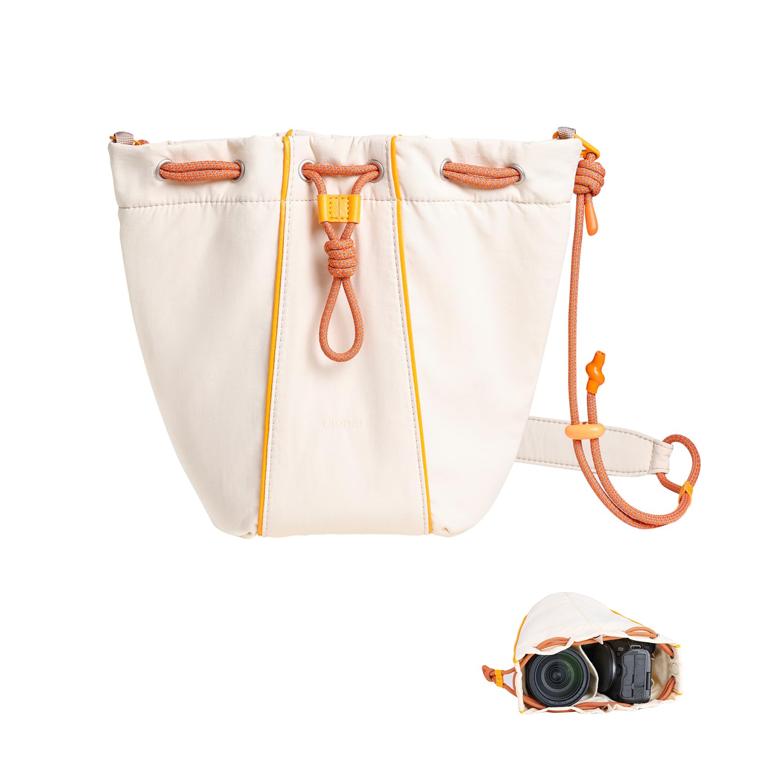 ULANZI DS01 Drawstring Camera Bag w Strap-Handheld, Crossbody & Shoulder Carrying Bag, Small Camera Pouch with Detachable & Adjustable Strap, for