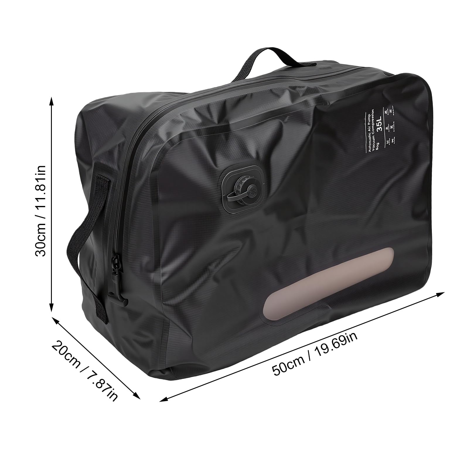 banapoy 35-l-Vakuumbeutel für Reisen, Wiederverwendbarer Vakuum-Kompressions-Reisebeutel, Beutel mit Automatischer Pumpversiegelung, Platzsparende Aufbewahrung für Handgepäck-Rucksack (GRAY)