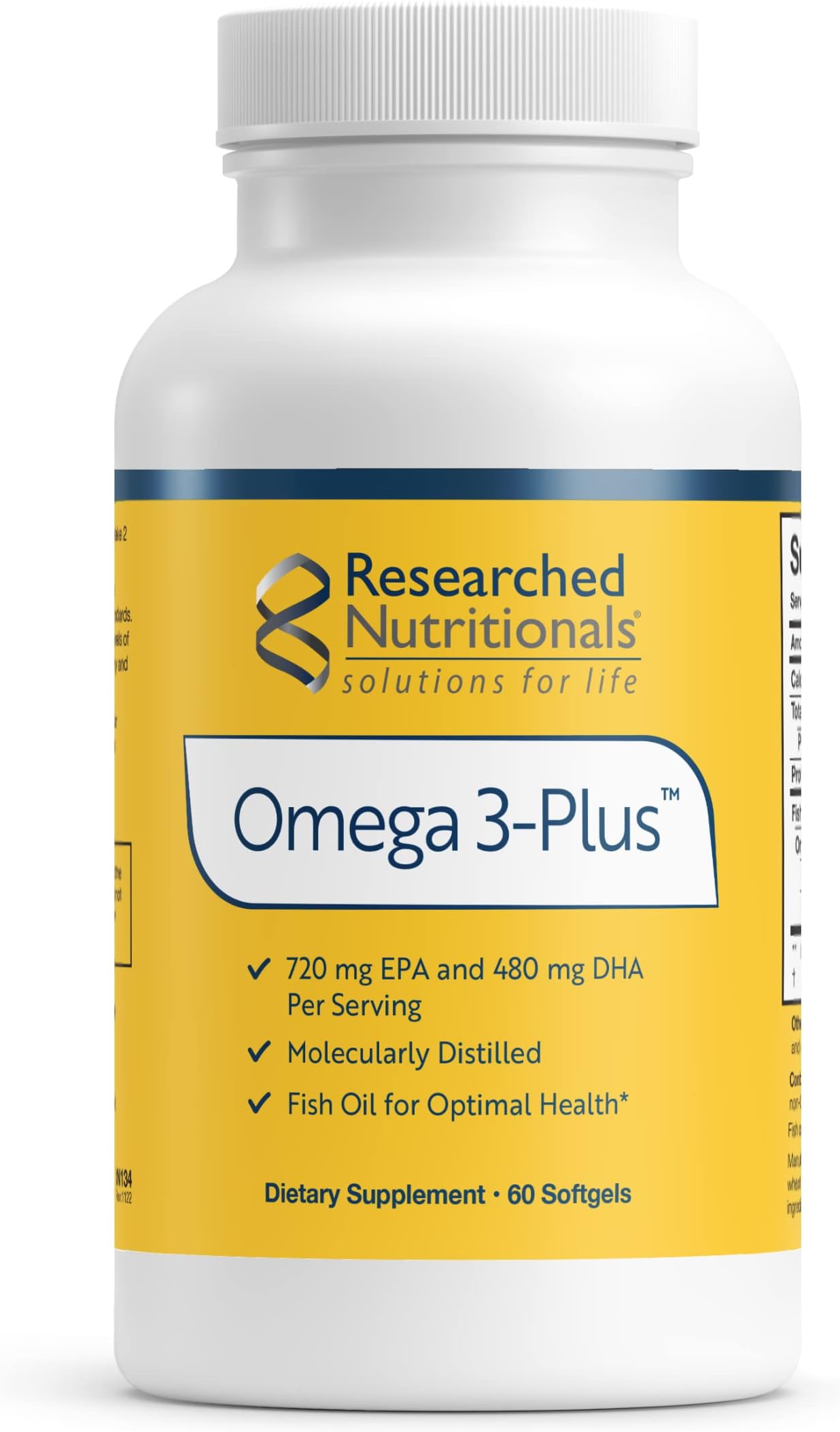 Omega-3 Plus - Fish Oil Supplements for Heart Health, Brain & Immune Support - Omega-3 Fish Oil with EPA DHA - Purity Tested Essential Fatty Acid Nutritional Supplement (60 ct)