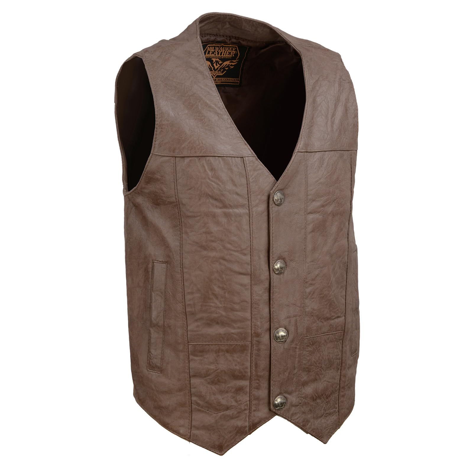 milwaukee leather Men's Western Style Vest with Buffalo Snaps (,)-picture-21