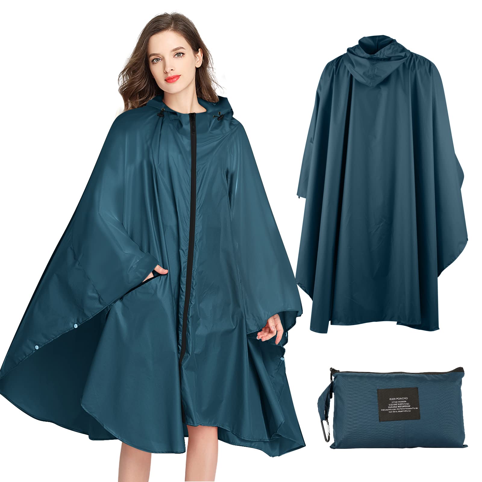 Poncho Antipioggia, In Set Da 20, Mantellina Di Emergenza Con Cappuccio, Per Adulti, Monouso, Unisex, Blu, Relaxdays | Leroy Merlin - Foto 6