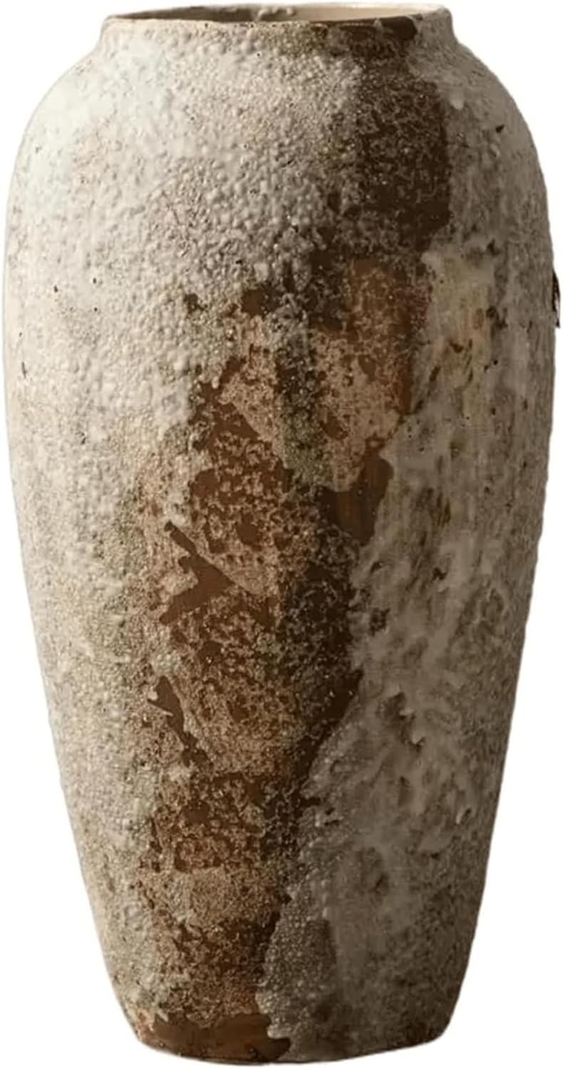 黒檀　花器 Amazon.co.jp: PORCER 9.3インチアンティークセラミック花瓶、ハンドル