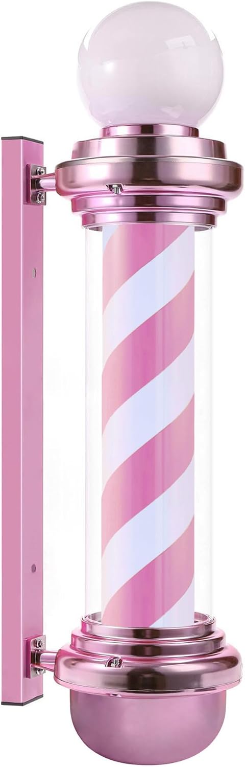 35'' Pink Barber Pole Light