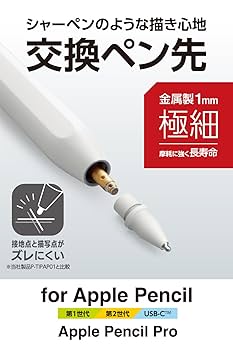 Apple Pencil アップルペンシル 第2世代 エレコム交換ペン先とセット Amazon.co.jp: エレコム Apple Pencil 専用 交換ペン先 [第1世代