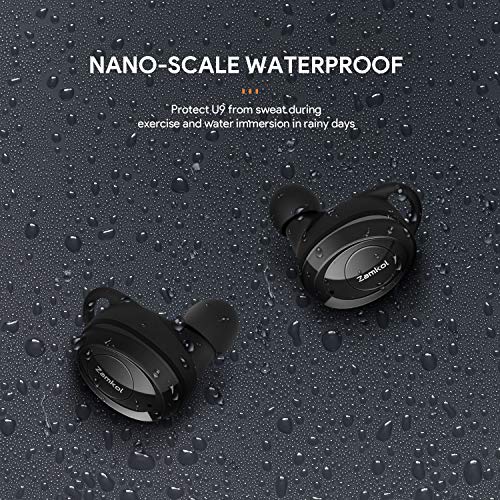 Zamkol Cuffie Bluetooth Auricolari Bluetooth 5 Stereo Senza Fili, in Ear con Profilo Audio Premium 25 Ore Custodia da Ricarica, TWS Auricolare Sport per iPhone Samsung Huawei Xiaomi Oneplus PC