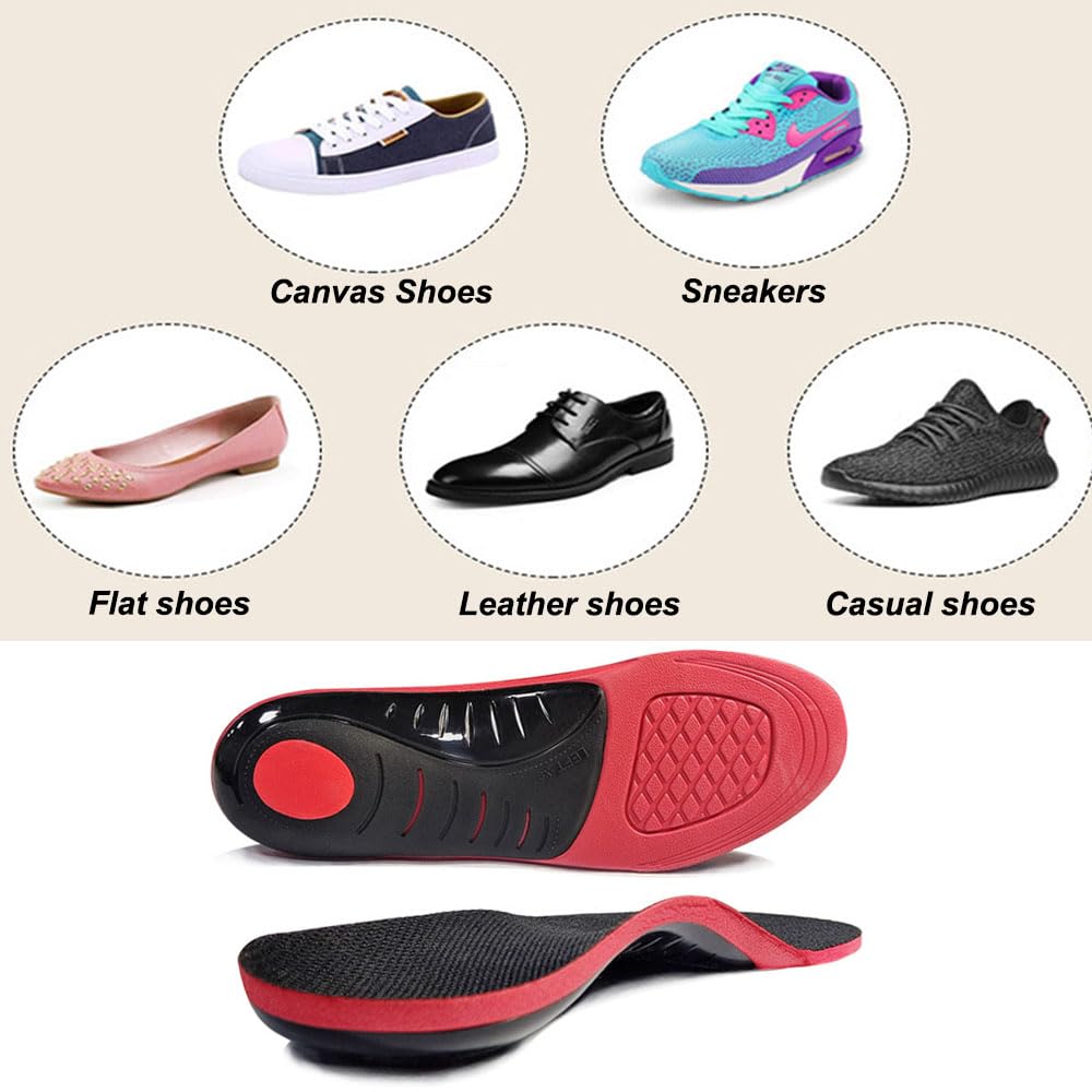 Solette ortopediche, soletta ammortizzante sportiva, poggiapiedi alto per uomo e donna, solette per scarpe troppo grandi per piedi piatti, fascite plantare, dolore al piede (L)