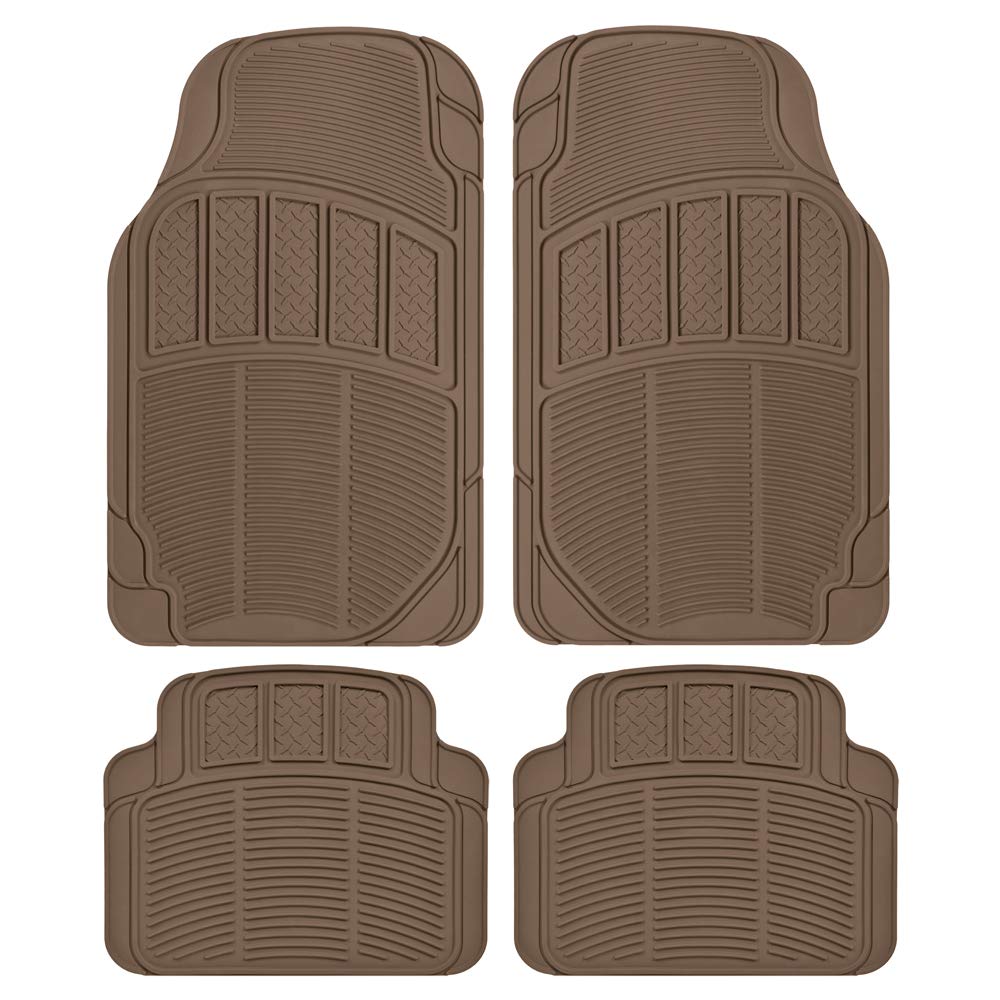 Amazon k Carxs Proliner クラシックラバー車フロアマット 高耐久リッジ ダイヤモンドグリッドヒールパッドパフォーマンスライナー 自動車セダン トラック Suv バン用 ブラウン Nmt 010 ノンスリップ マット 車 バイク