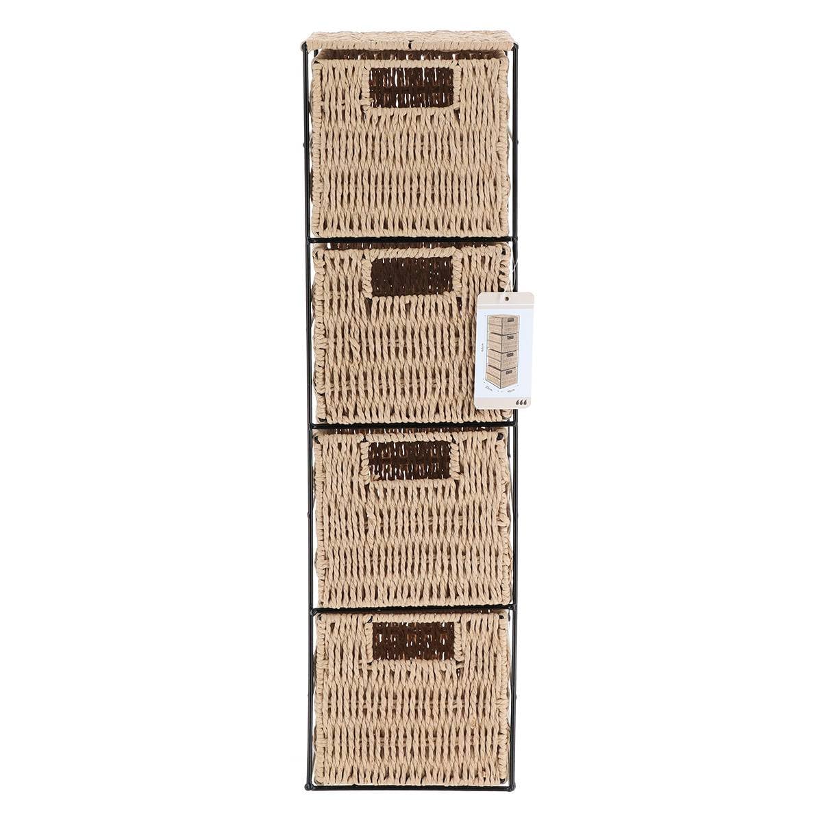 Tendance - Armadietto in metallo a 4 cassetti in carta - naturale