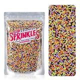 Halloween Sprinkles Bulk 16 Oz - Edible Black, Orange, Purple, Green Nonpareils Mini Pearls For Baking, Cookies, Cupcakes | Halloween Nonpareils Sprinkles Topper Decorations, Cake Decorating Supplies 1Lb