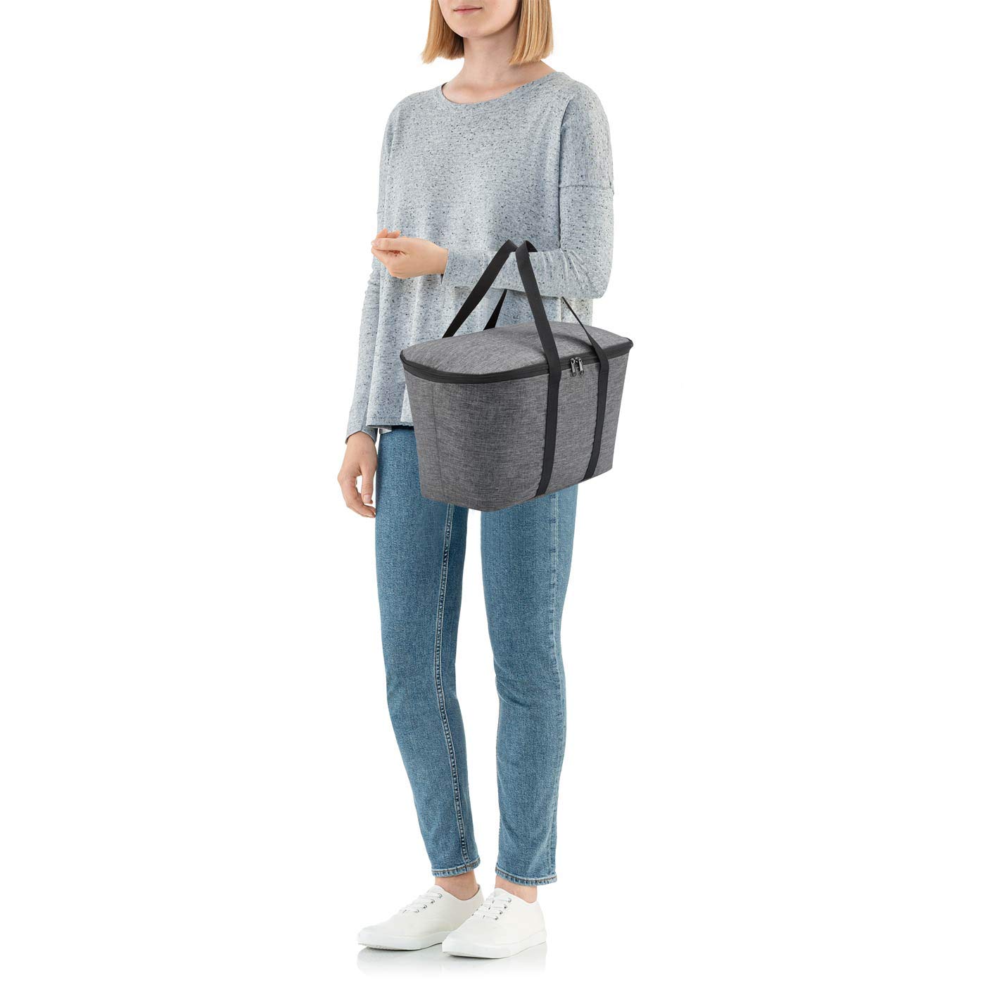 Set aus reisenthel carrybag BK + reisenthel coolerbag UH, Einkaufskorb mit passender Kühltasche, Black + Twist Silver