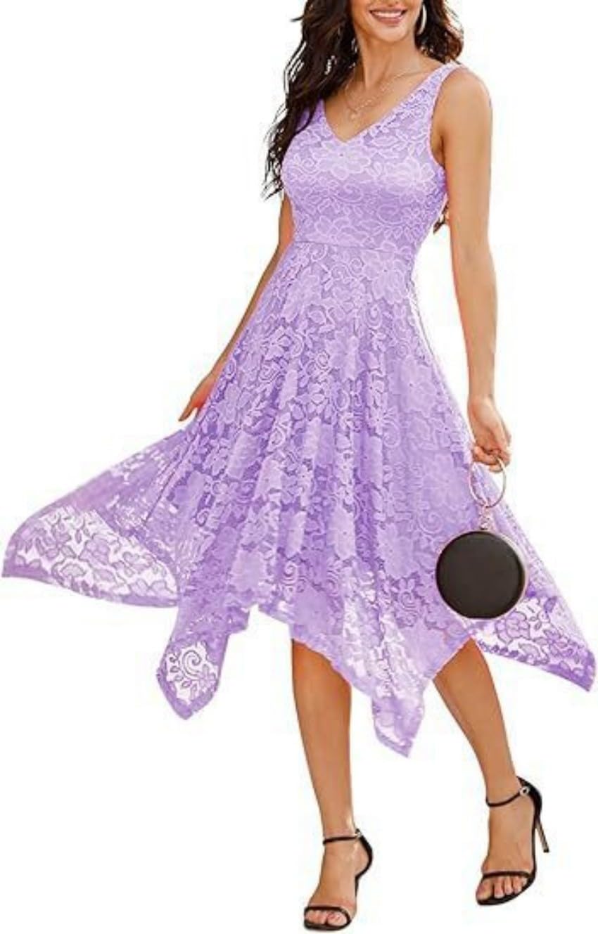 Vestido de cóctel de encaje para mujer, vestido de dama de honor para invitada de boda | Verano, vestido de fiesta, vestidos de dama de honor