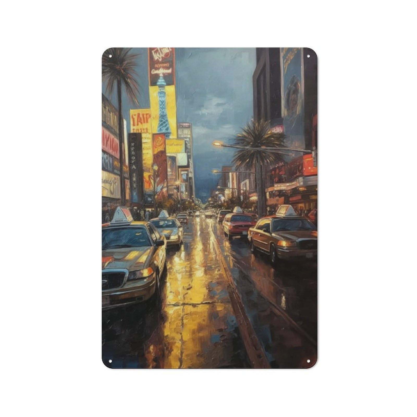 Junmoney Sin City Las Vegas Usa For Living Room Or Hallway, Rustic Metal Sign 30X20cm, For Home Interiors, Feature Walls And Decorative Displays