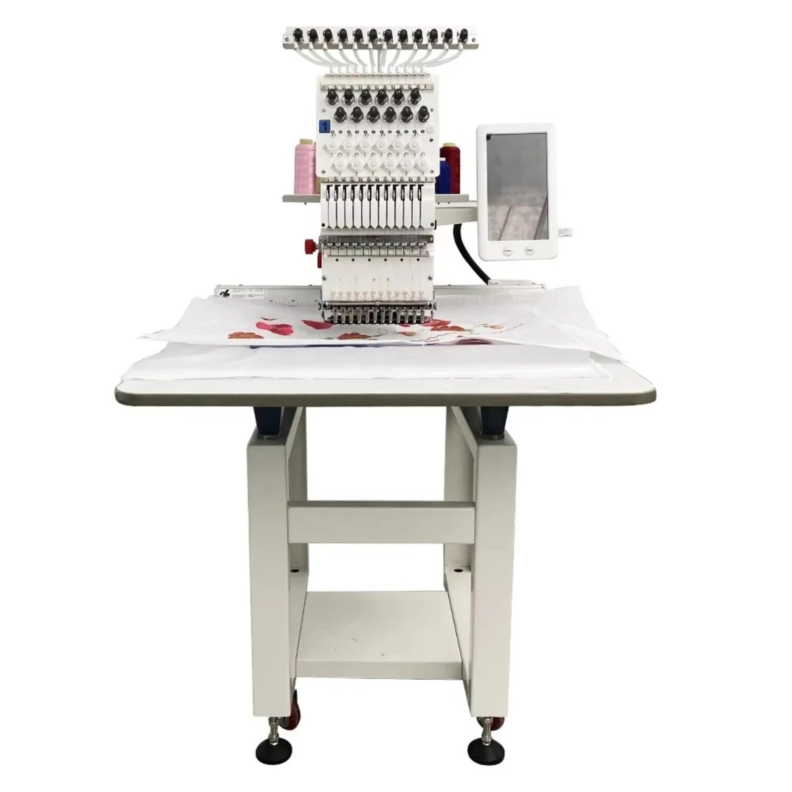 Macchina da ricamo industriale per impieghi gravosi Multi ago Macchina da ricamo computerizzata per cuciture piatte con logo, cambio automatico di colore touch screen intelligente per ordini
