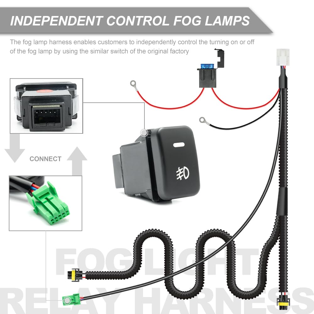LXOINAGO H8 H11 Kit De Arnés De Cableado De Relé De Interruptor De Luz Antiniebla LED Compatible Con Honda CR-V Civic Acura TL ILX TSX