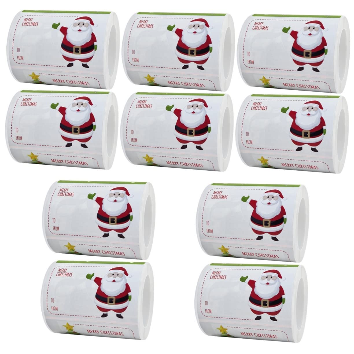 TEHAUX 10rotoli Etichette Natalizie Per Regali Stickers Festivi Autoadesivi Design Per Decorazioni e Etichette Per Confezioni e Decorazioni Artigianali