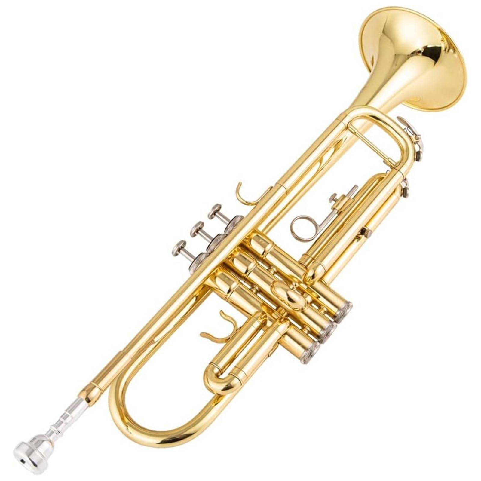Trumpets for Beginner Trumpet Instrument B-flat School Exam Beginner Gold-lacquered/Nickel-plated Silver Trumpet Instrument(Gold)