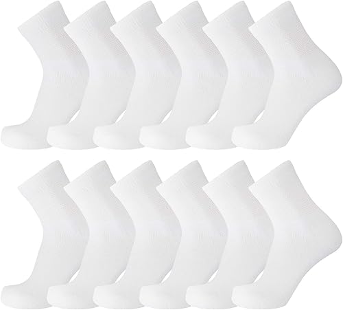 Vista 61 de Calcetines de algodón para neuropatía diabética grandes y altos, tamaño King para hombre atléticos y calcetines de cuarto (tamaño: 13-16), Cuarto