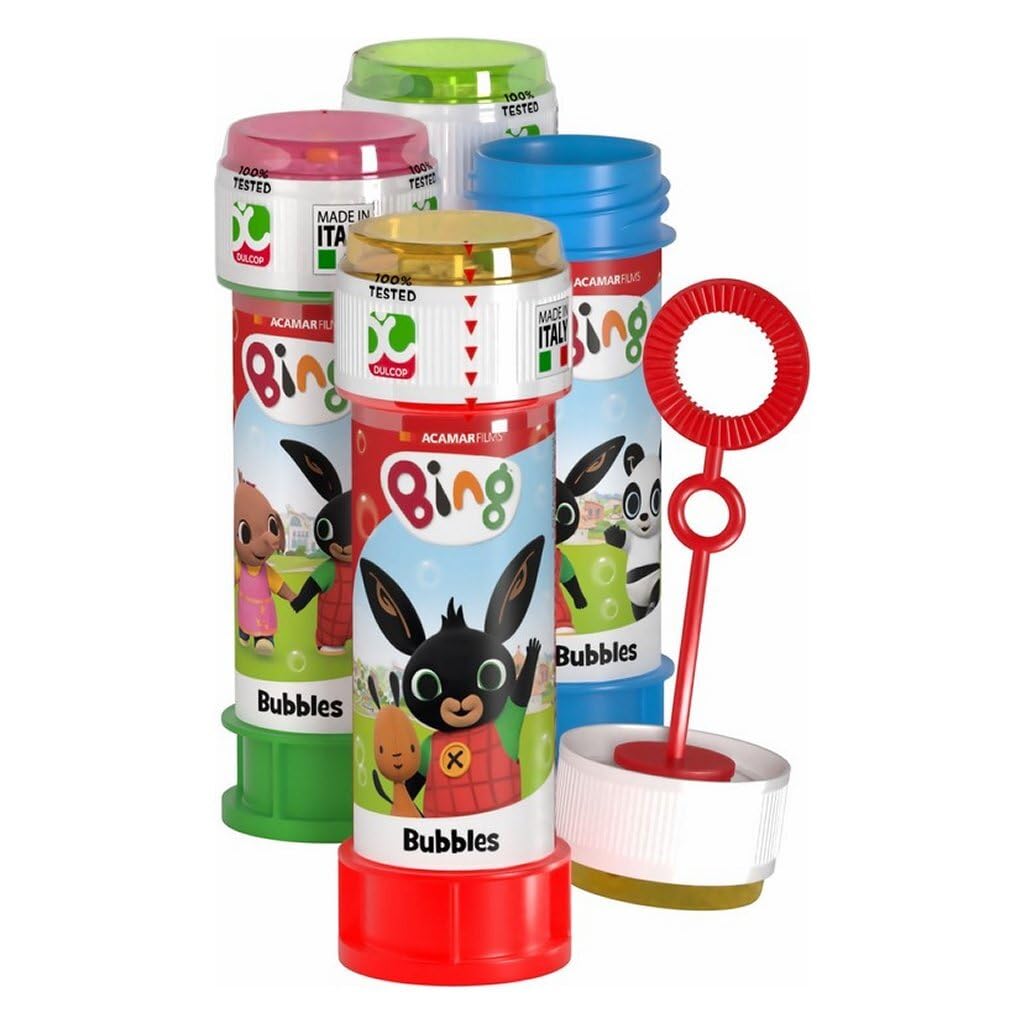 BING BOLLE DI SAPONE - Pacco da 36 flaconi da 60 ml - PARTY BOX - Multicolore - Licenza ufficiale - Giocattolo per bambini - Gioco all'aperto - A partire dai 3 anni