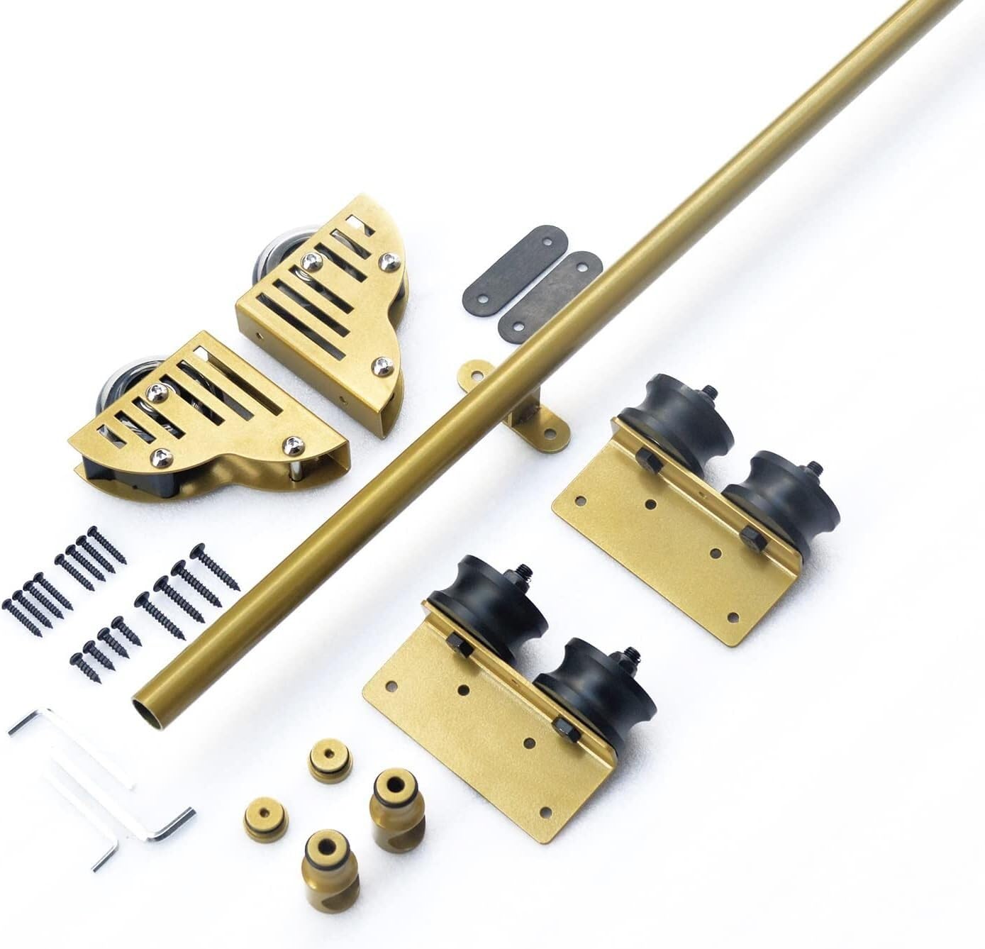 DFGHNBVC Sliding Ladder Kit With Rolling Library Rail Track Track Kit,Gold-20Ft/600Cm Track Kit