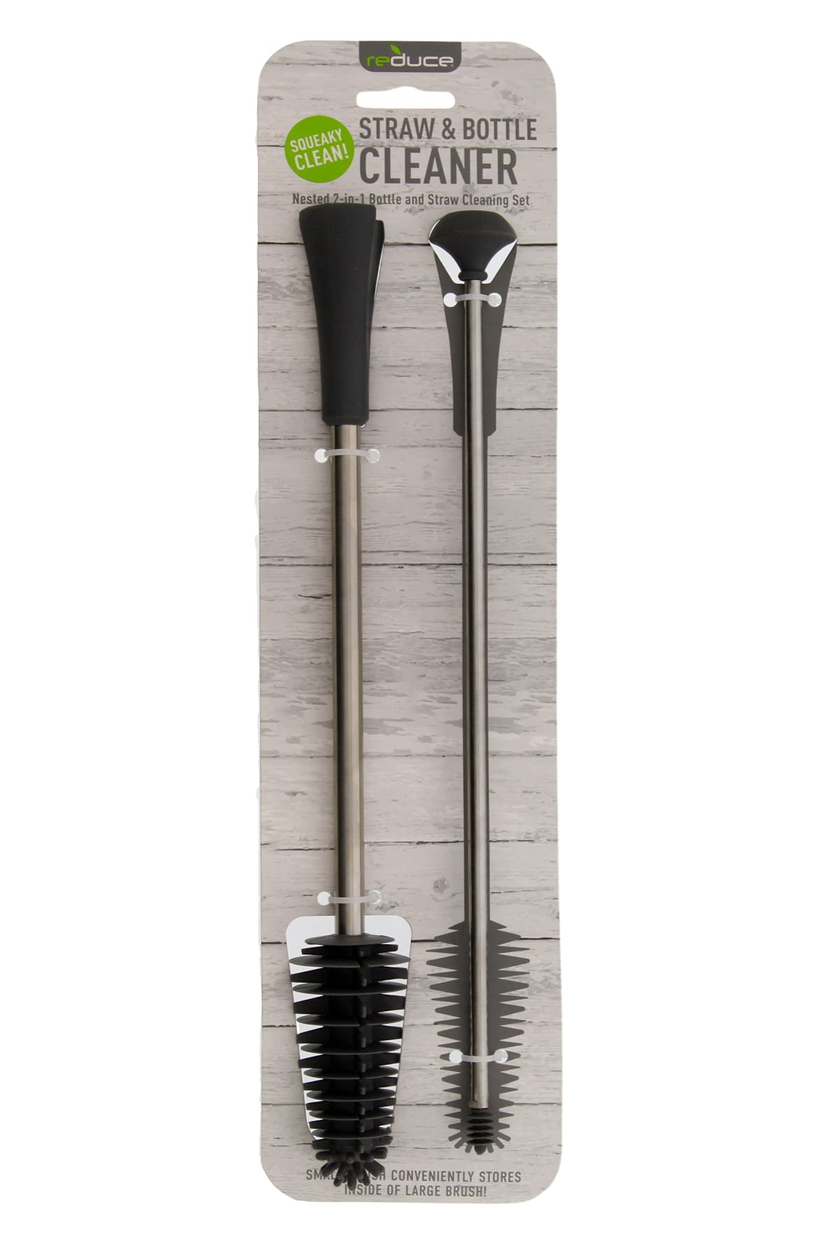 Brosses à paille et gourde de sport Reduce pour l'entretien de votre vaisselle