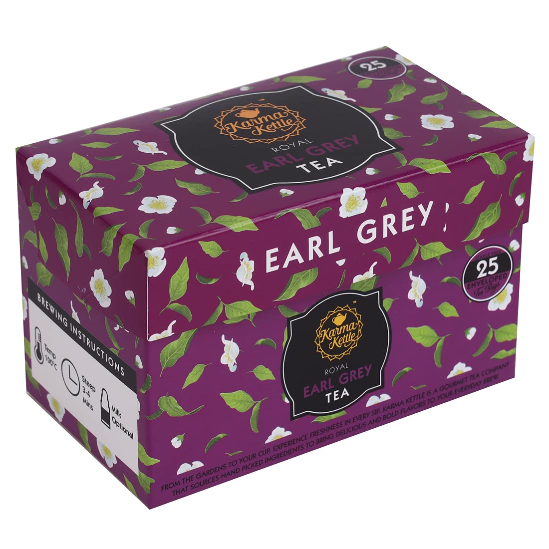 Karma Kettle Earl Grey Tea Unbleached and Staple-Free 25 Teabags (B0946RYHY8) Amazon Price History, Amazon Price Tracker