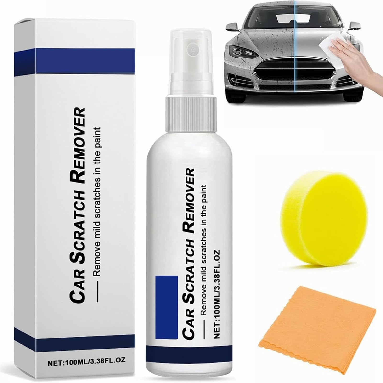 Reparador Arañazos Coche, 100 ml Quita Arañazos Coche,2025 Car Scratch Remover Set,Repara Rayones de Automóviles,para Limpieza de Eliminación de Rayones de Pintura de Automóviles