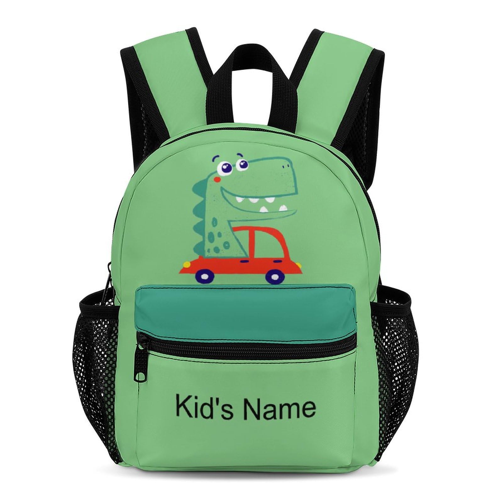 CHENDIY Custom Cute Dinosaur Car Kids Backpacks for Boys Girls Toddler Personalized Kid's Name Text School Bag Customized School Bookbags Kindergarten